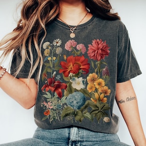 Boho Wildflowers Cottagecore Shirt | Gift For Her | Comfort Colors® Shirt | Whimsigoth Shirt | Plant Shirts | Floral Shirt | Gift For Women