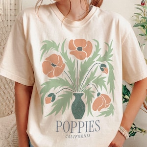 California Poppies Shirt, Comfort Colors® Floral Graphic Tee