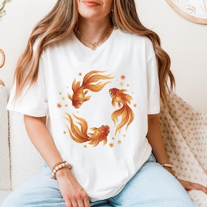 Goldfish T-Shirt, Star Aesthetic, Cute T-Shirt, Beachy Shirt, Grunge Y2K Tee, Cool Vintage Retro T-Shirt Gift, Comfort Colors Unisex T-Shirt