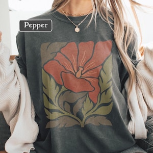 Matisse Inspired Floral T-Shirt, Retro Flower Graphic Tee, Botanical Art Shirt, Vintage Floral Comfort Colors Tee, Cottagecore Nature Shirt